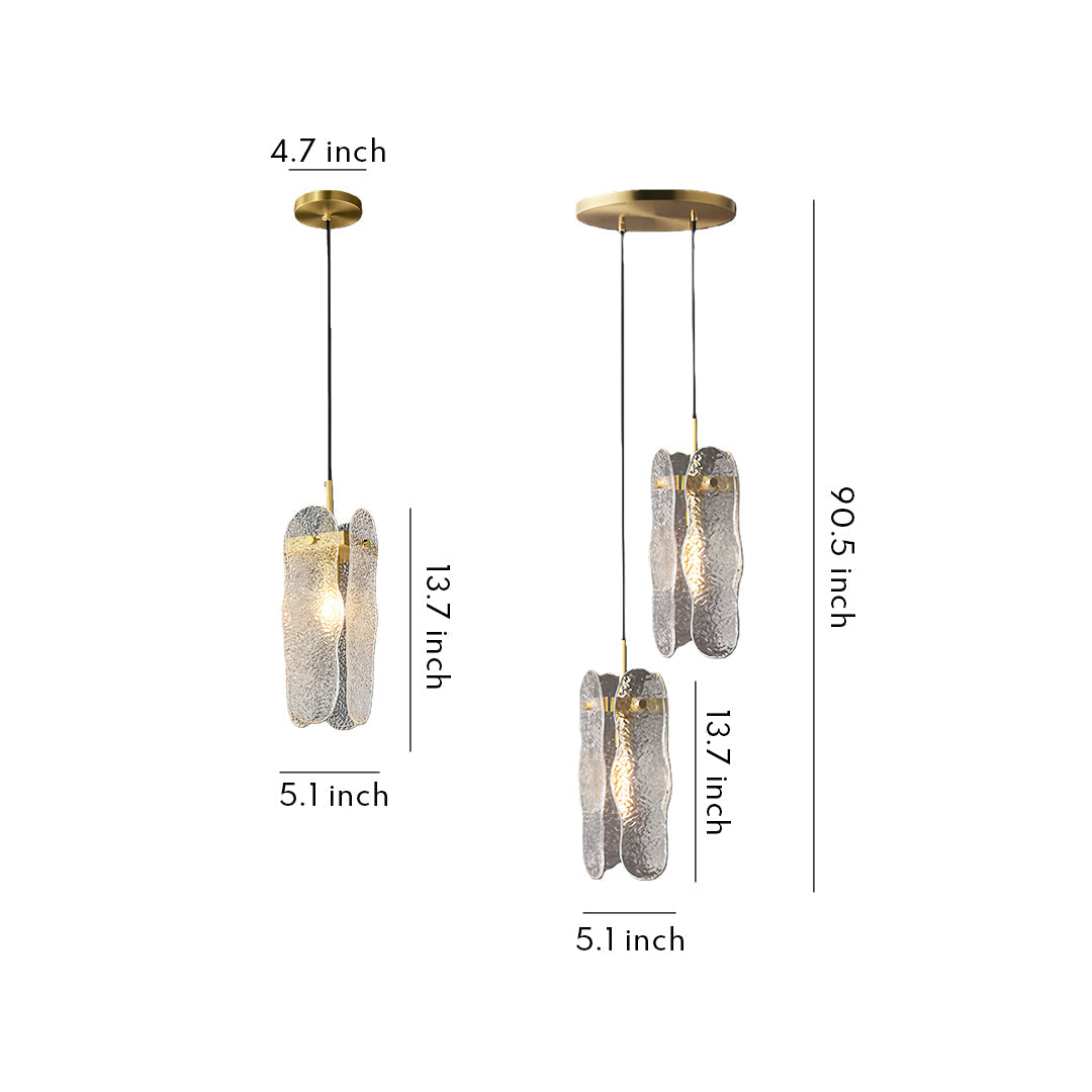 Brass Glass Pendant Light Luxury Adjustable Art Ceiling Lights