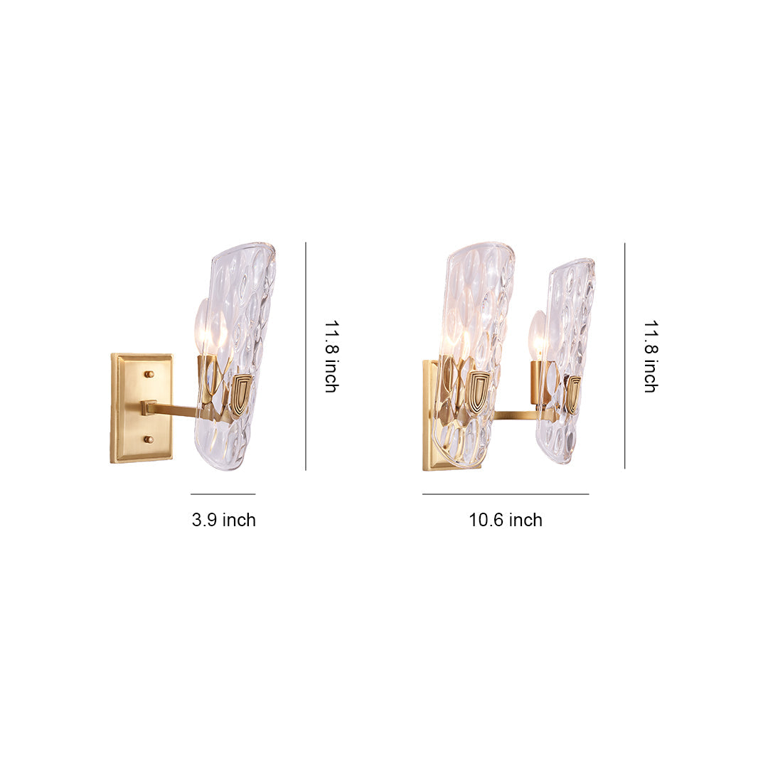 Brass Glass Wall Light European Style Classic Metal Lamp