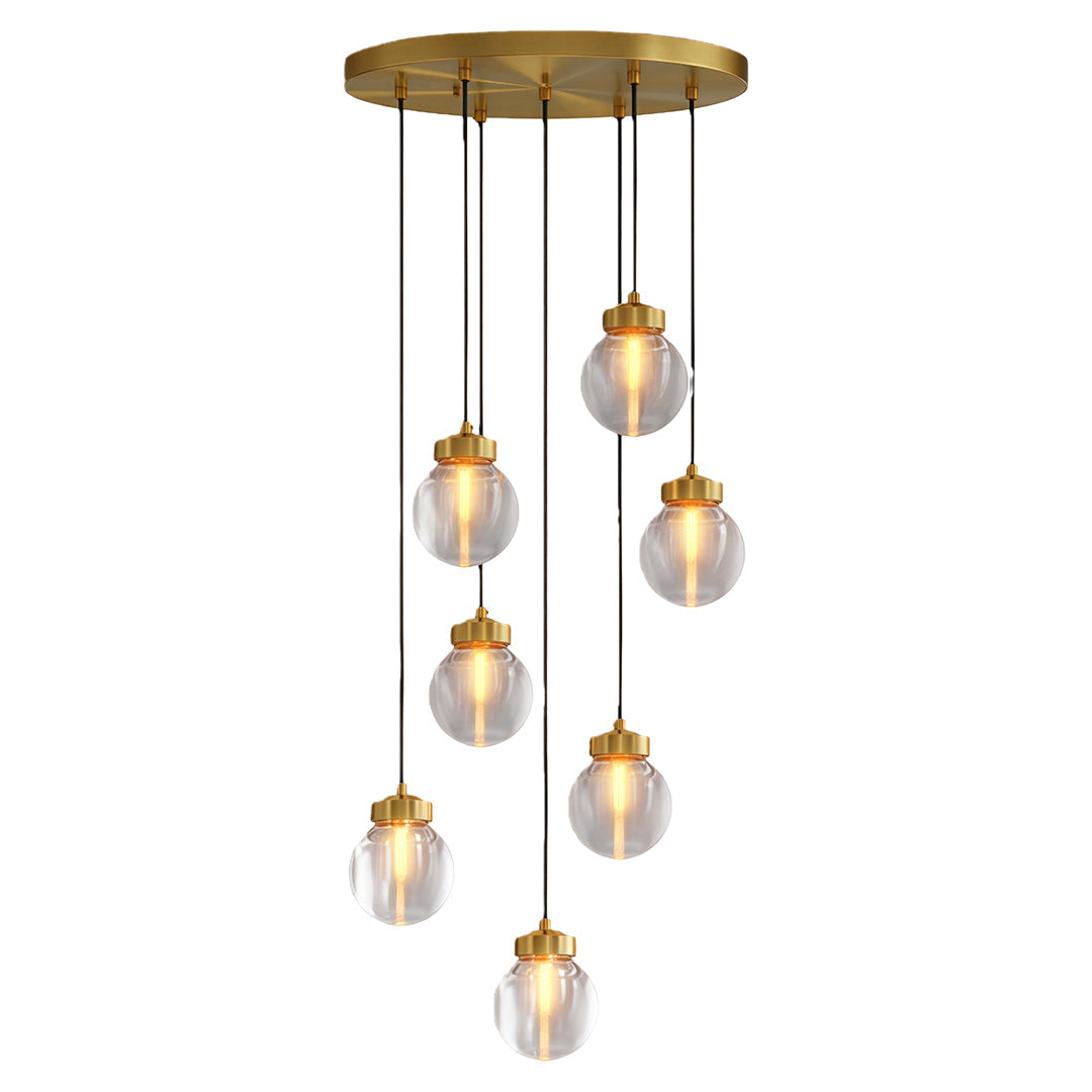 Modern Copper Chandelier Creative Luxury Glass Ceiling Light