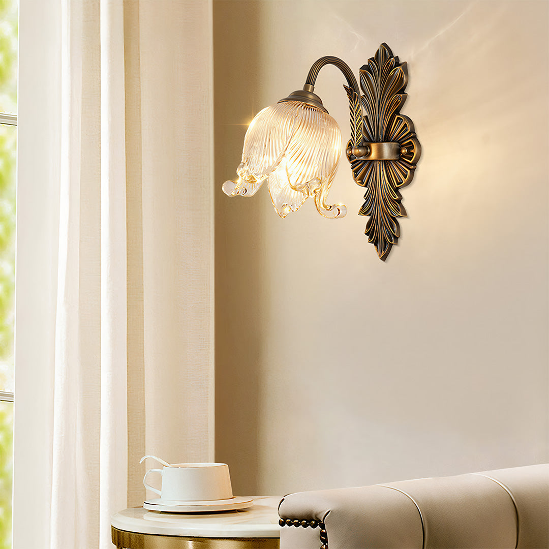 Brass Wall Lights Clear Glass Shade Brass Lamp