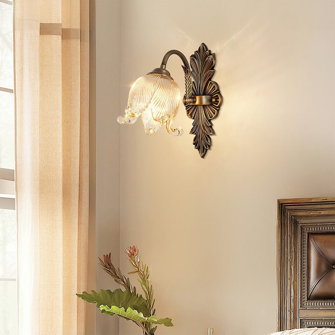 Brass Wall Lights Clear Glass Shade Brass Lamp