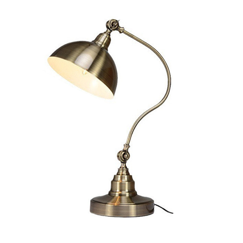 Bronze Desk Lamps Vintage Metal LED Head Gooseneck Lamp