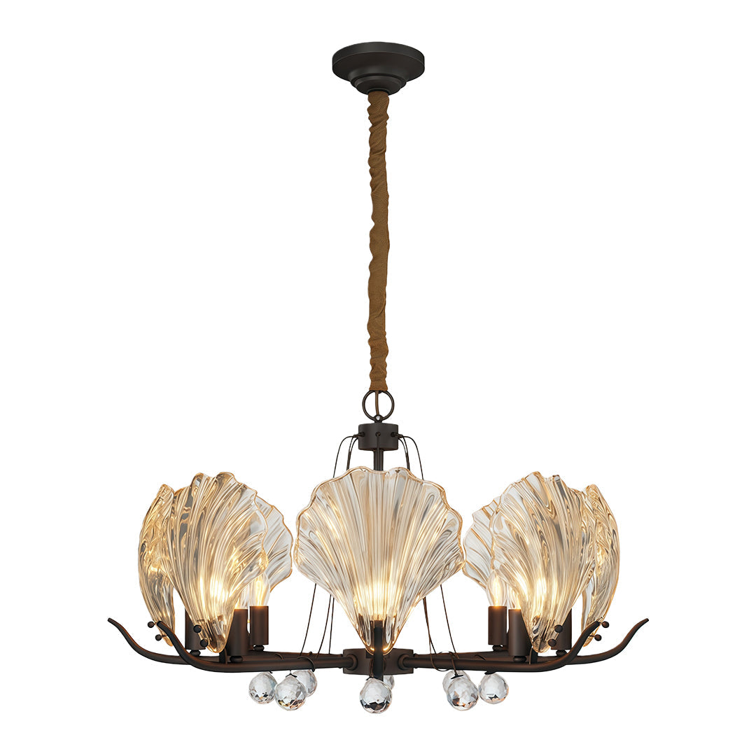 Shell Chandeliers Modern Copper Glass Ceiling Light