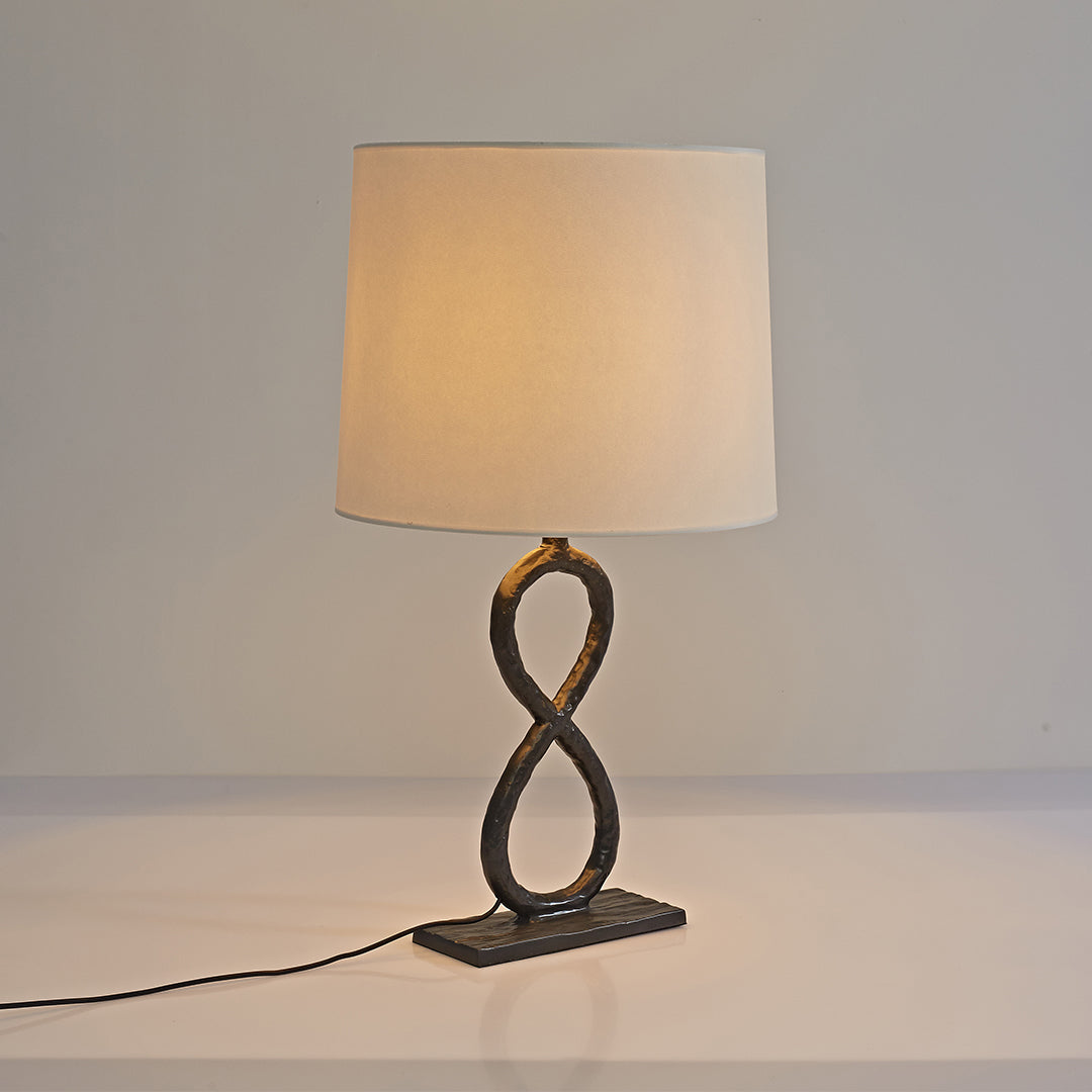 Bronze Metal Table Lamps European Luxury Fabric Light