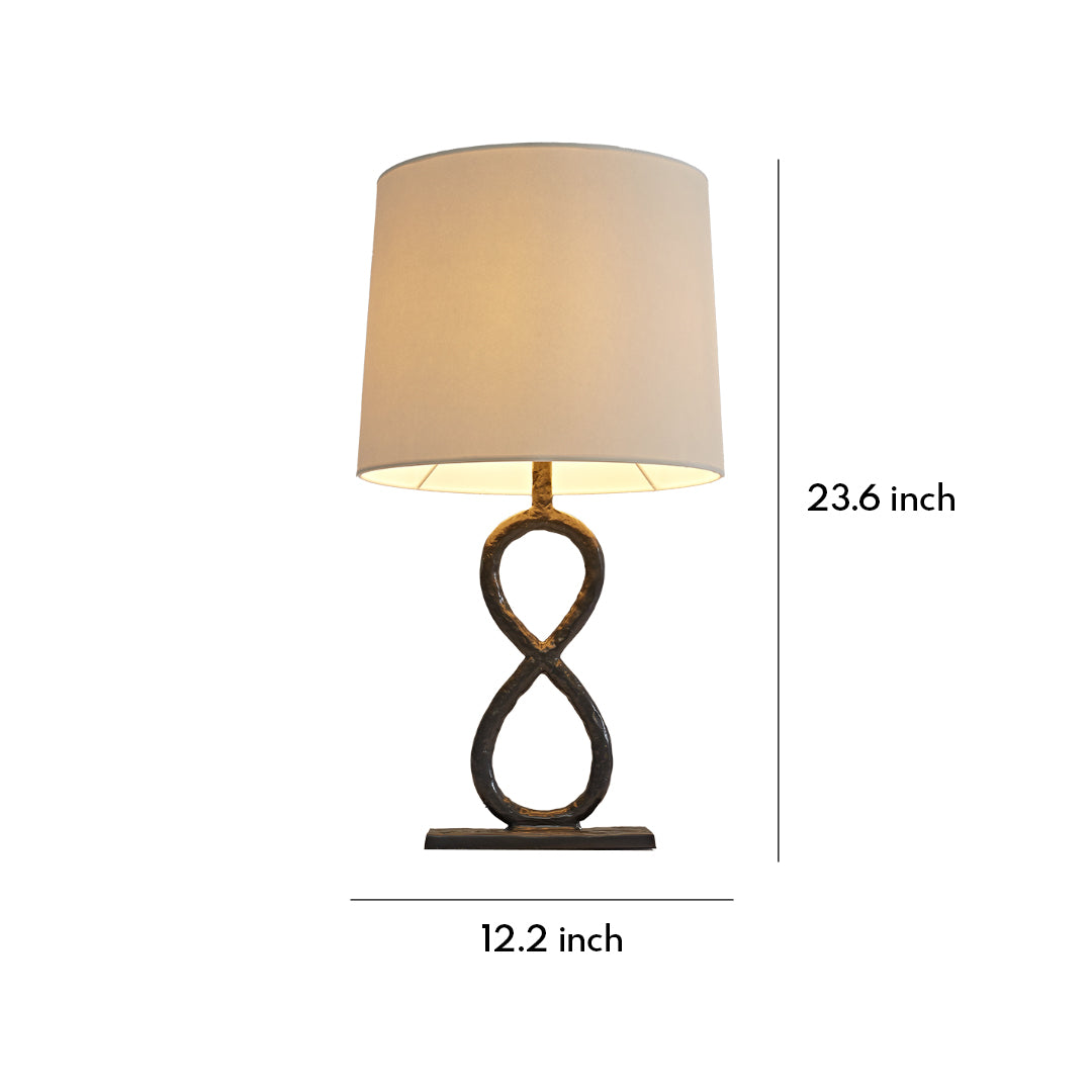 Bronze Metal Table Lamps European Luxury Fabric Light