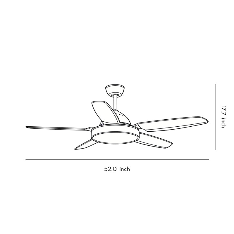 Brown Ceiling Fan with Light Industrial Real Wood Blade Light