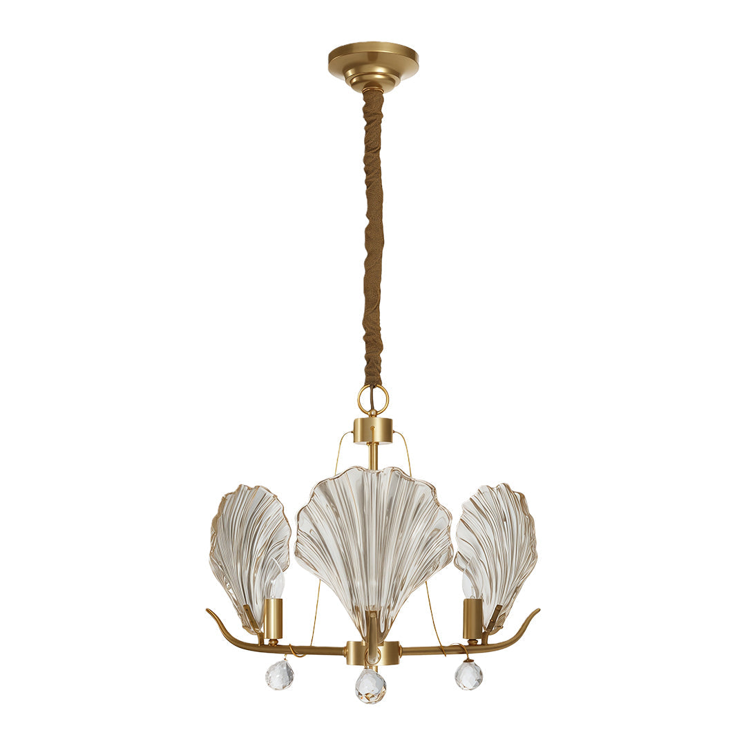 Shell Chandeliers Modern Copper Glass Ceiling Light