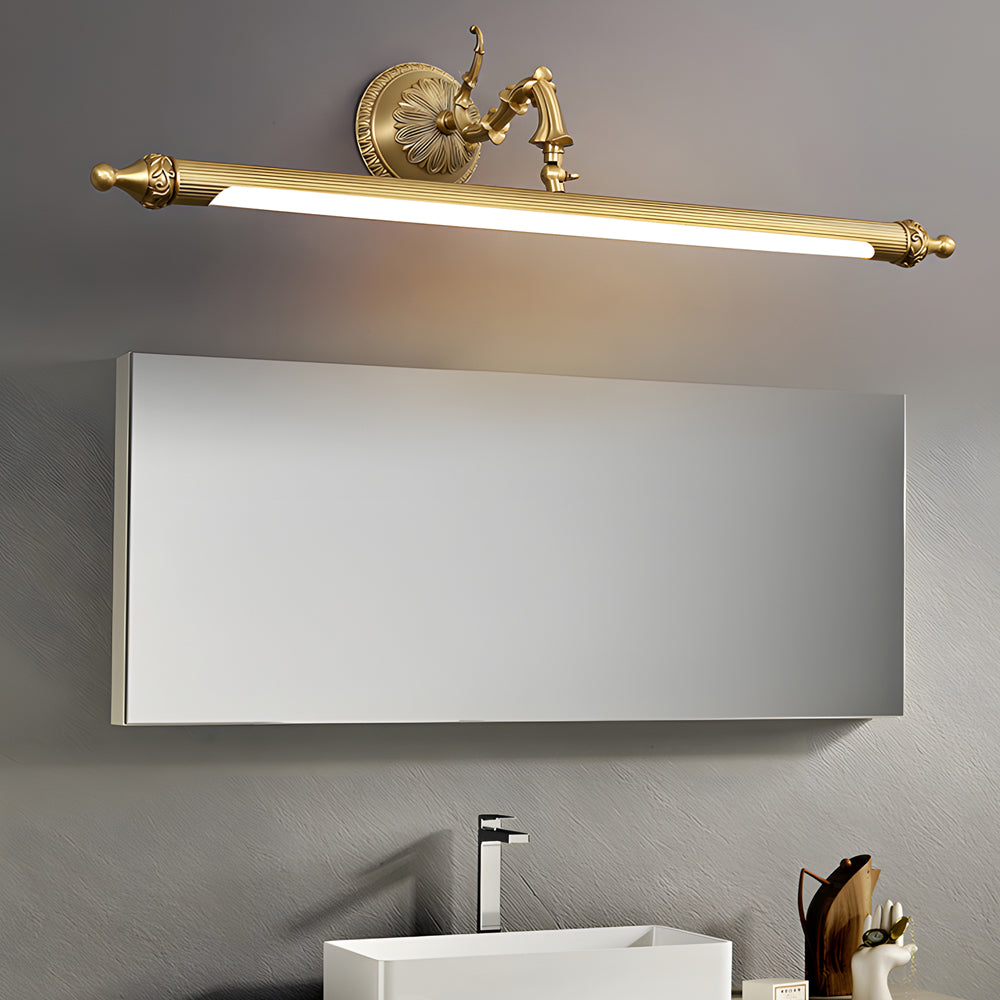 Brushed Gold Vanity Light Bar European-Style Linear Copper Light