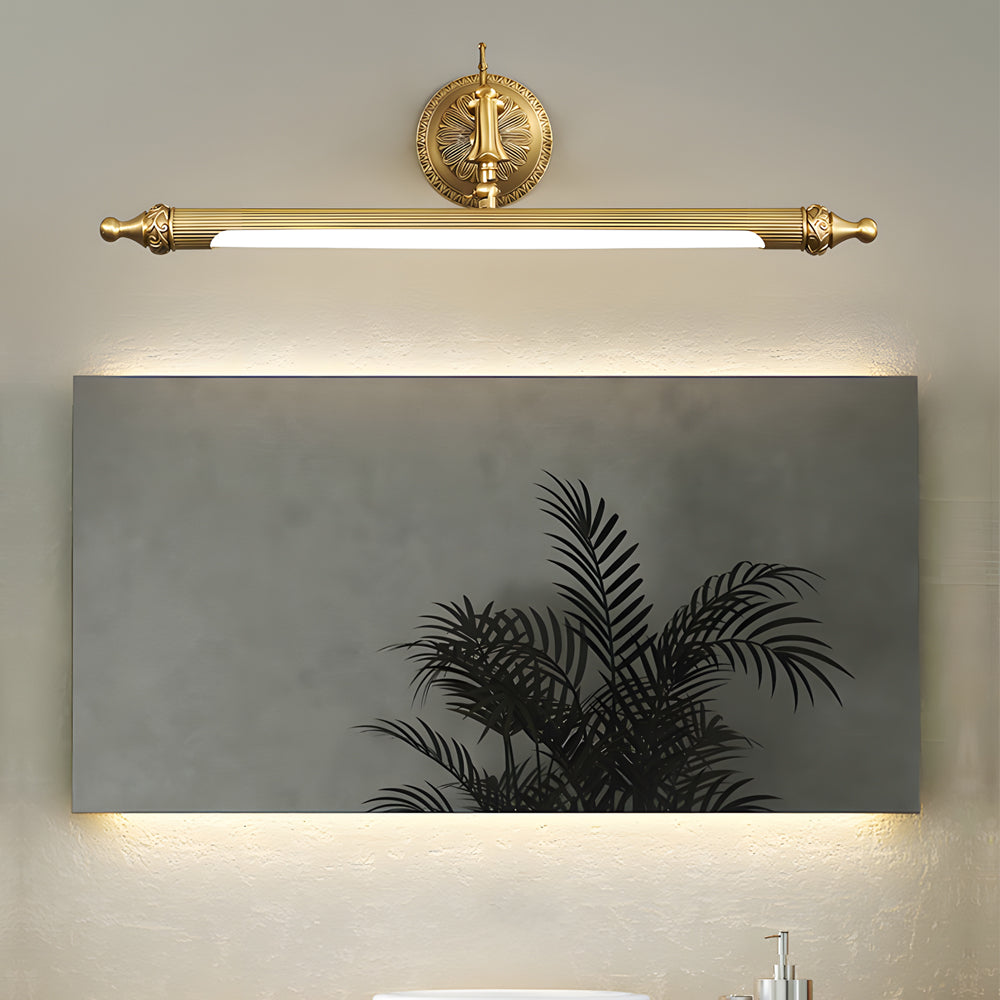 Brushed Gold Vanity Light Bar European-Style Linear Copper Light