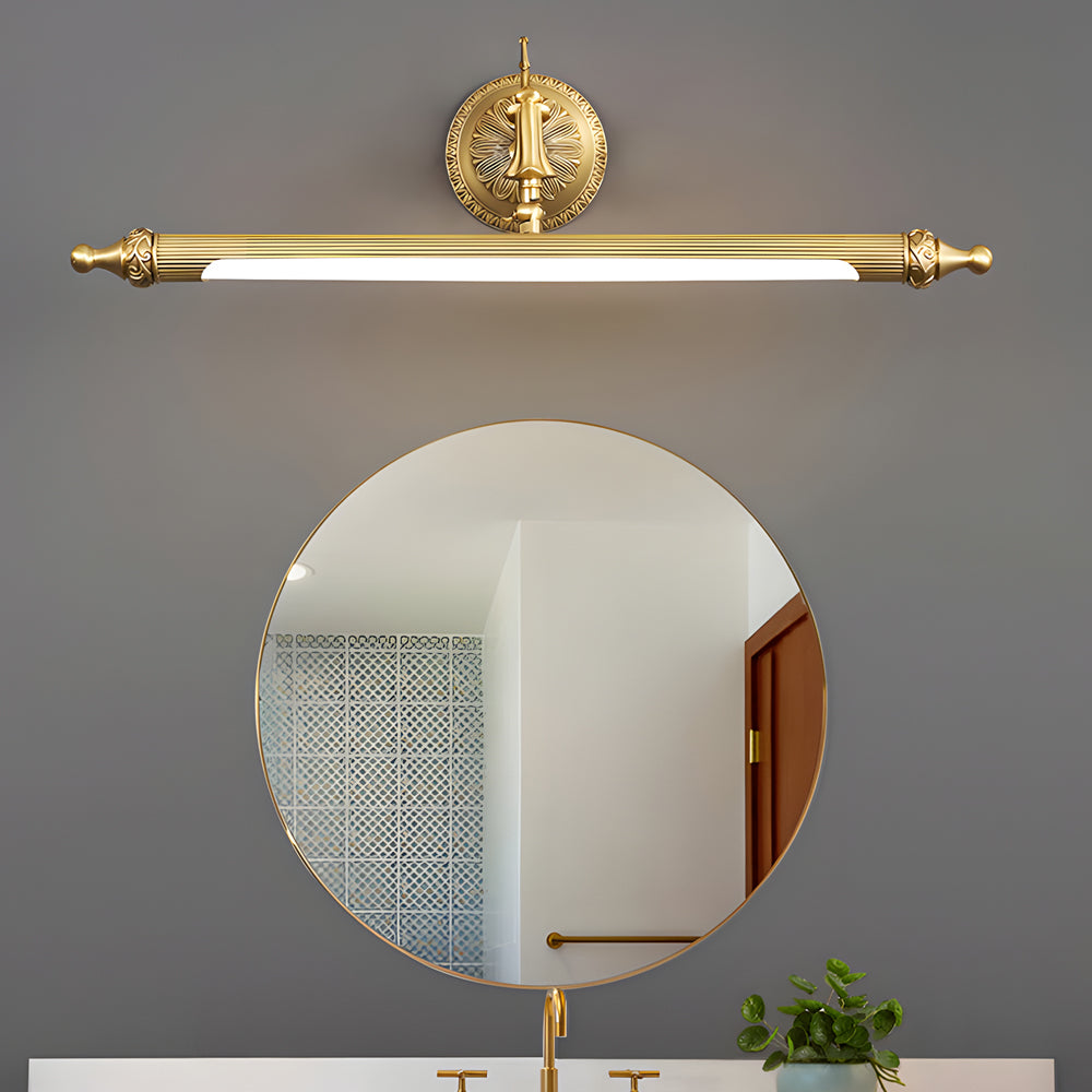 Brushed Gold Vanity Light Bar European-Style Linear Copper Light