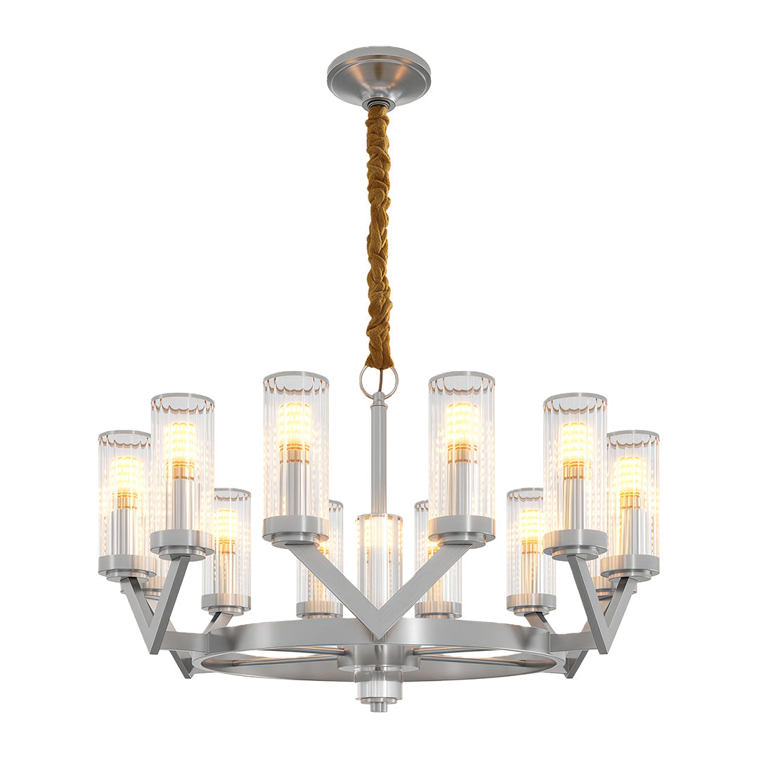 Glass Drop Chandelier High-End Luxury Copper Ceiling Light