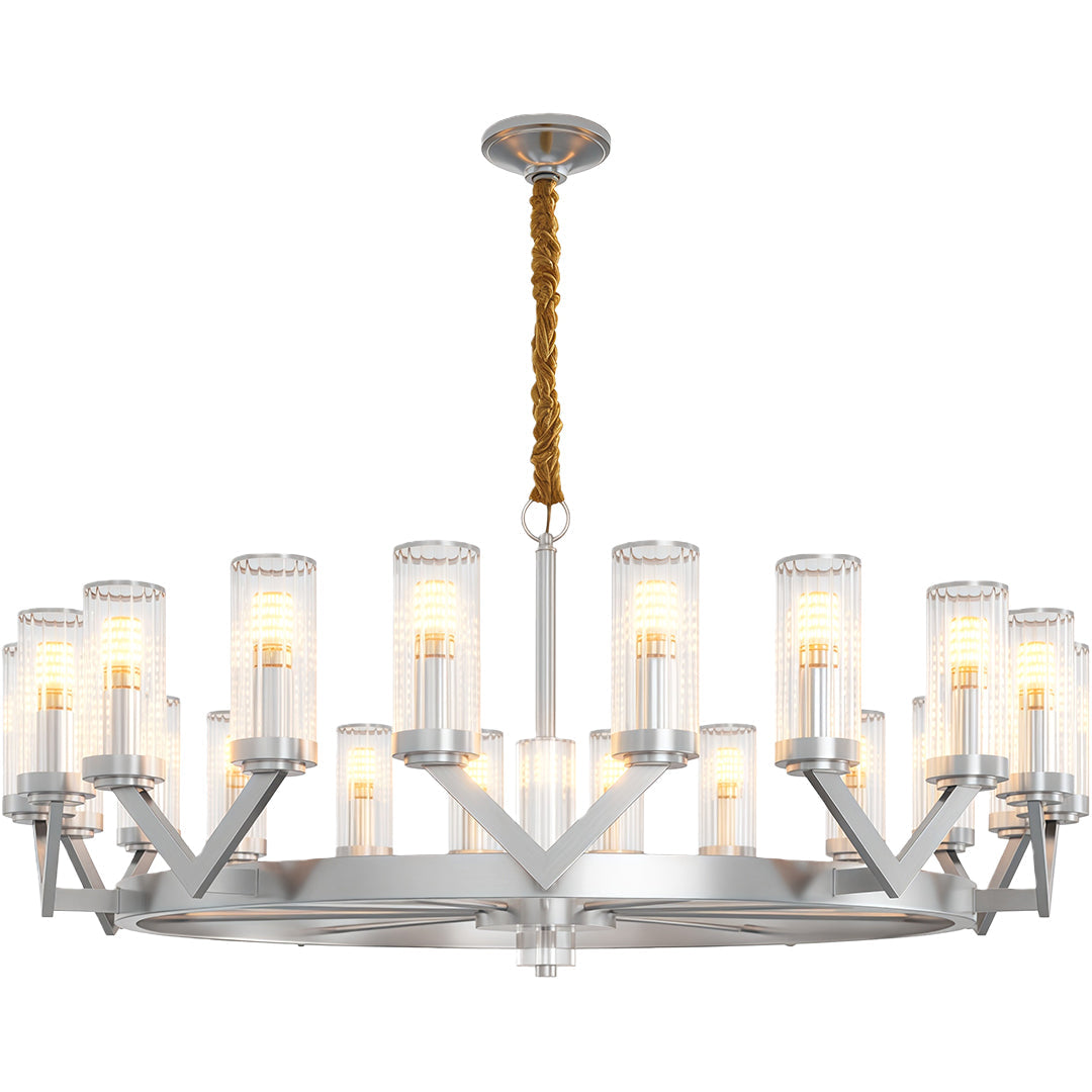 Glass Drop Chandelier High-End Luxury Copper Ceiling Light