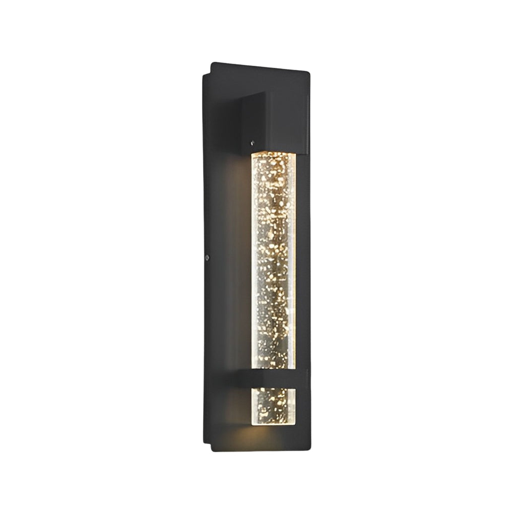 Bubble Wall Sconce Waterproof Modern Black Crystal Glass Outdoor Light