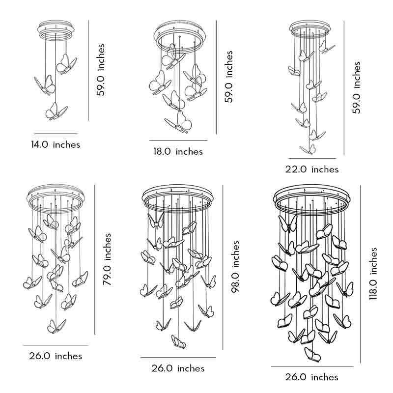 Butterfly Chandelier Modern Metal Disk Acrylic Ceiling Light