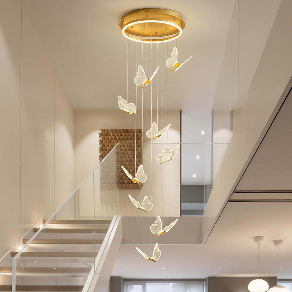 Butterfly Chandelier Modern Metal Disk Acrylic Ceiling Light