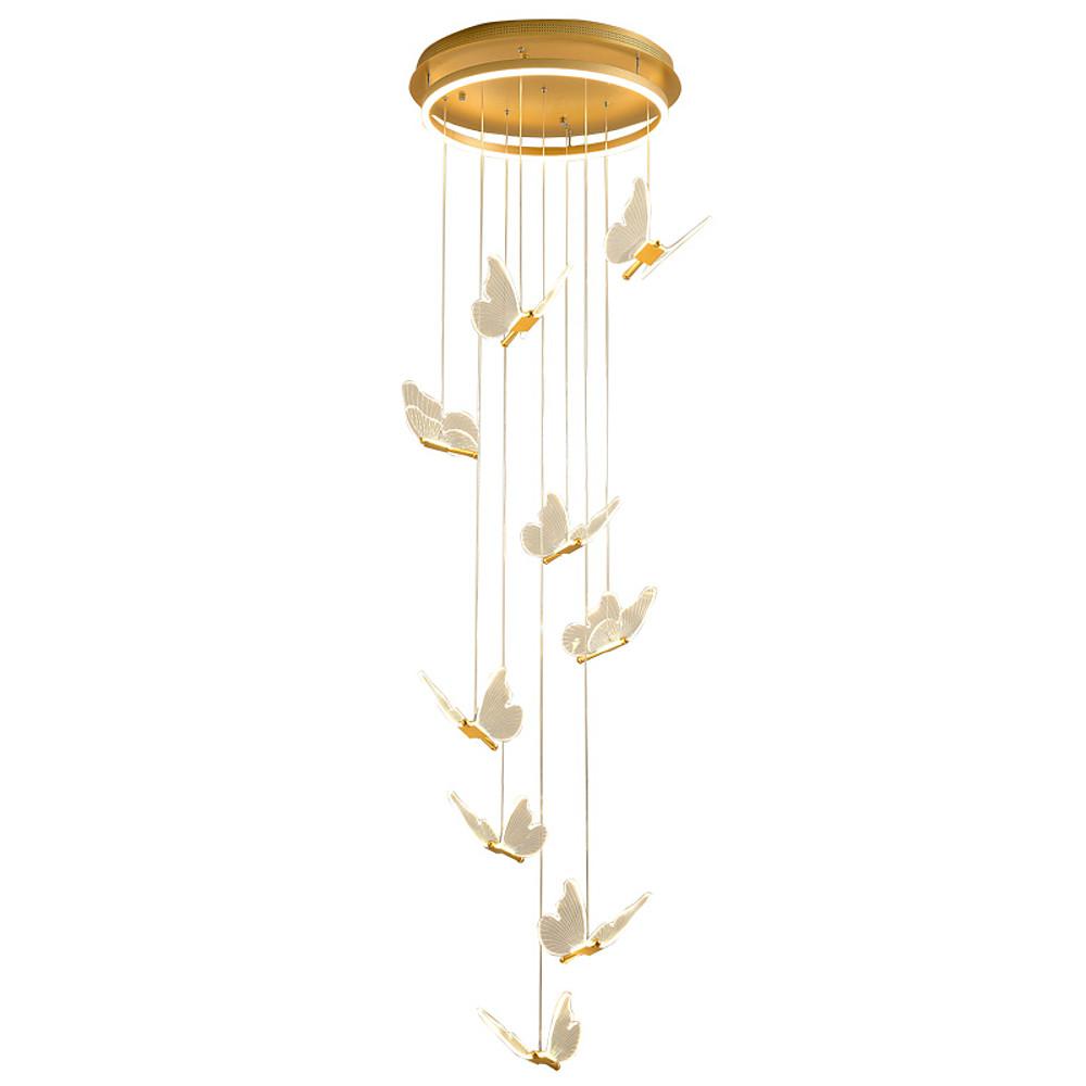 Butterfly Chandelier Modern Metal Disk Acrylic Ceiling Light