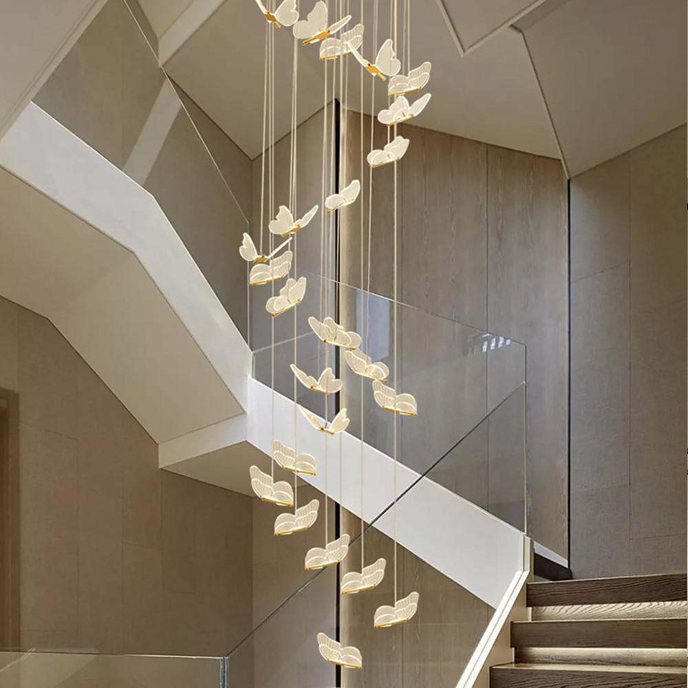 Butterfly Chandelier Modern Metal Disk Acrylic Ceiling Light