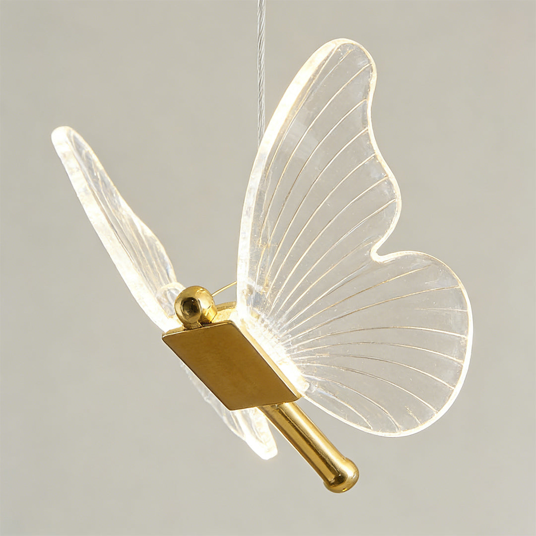Butterfly Chandelier Modern Metal Disk Acrylic Ceiling Light