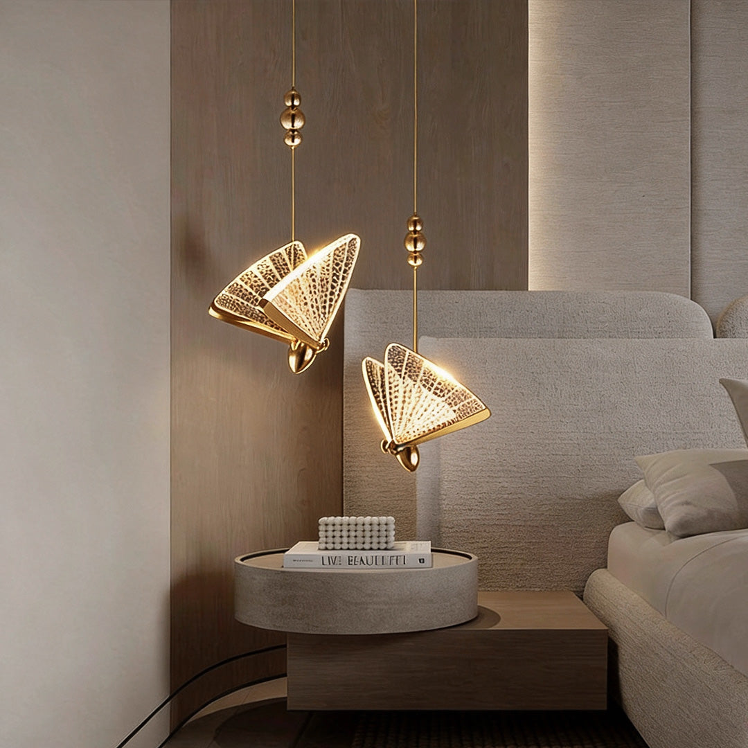 Butterfly Pendant Light Coastal Style Acrylic Ceiling Light