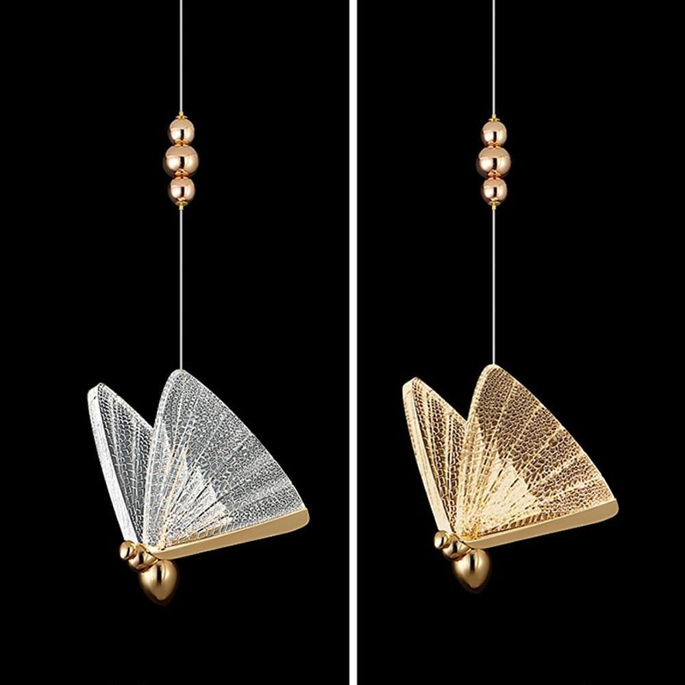 Butterfly Pendant Light Coastal Style Acrylic Ceiling Light