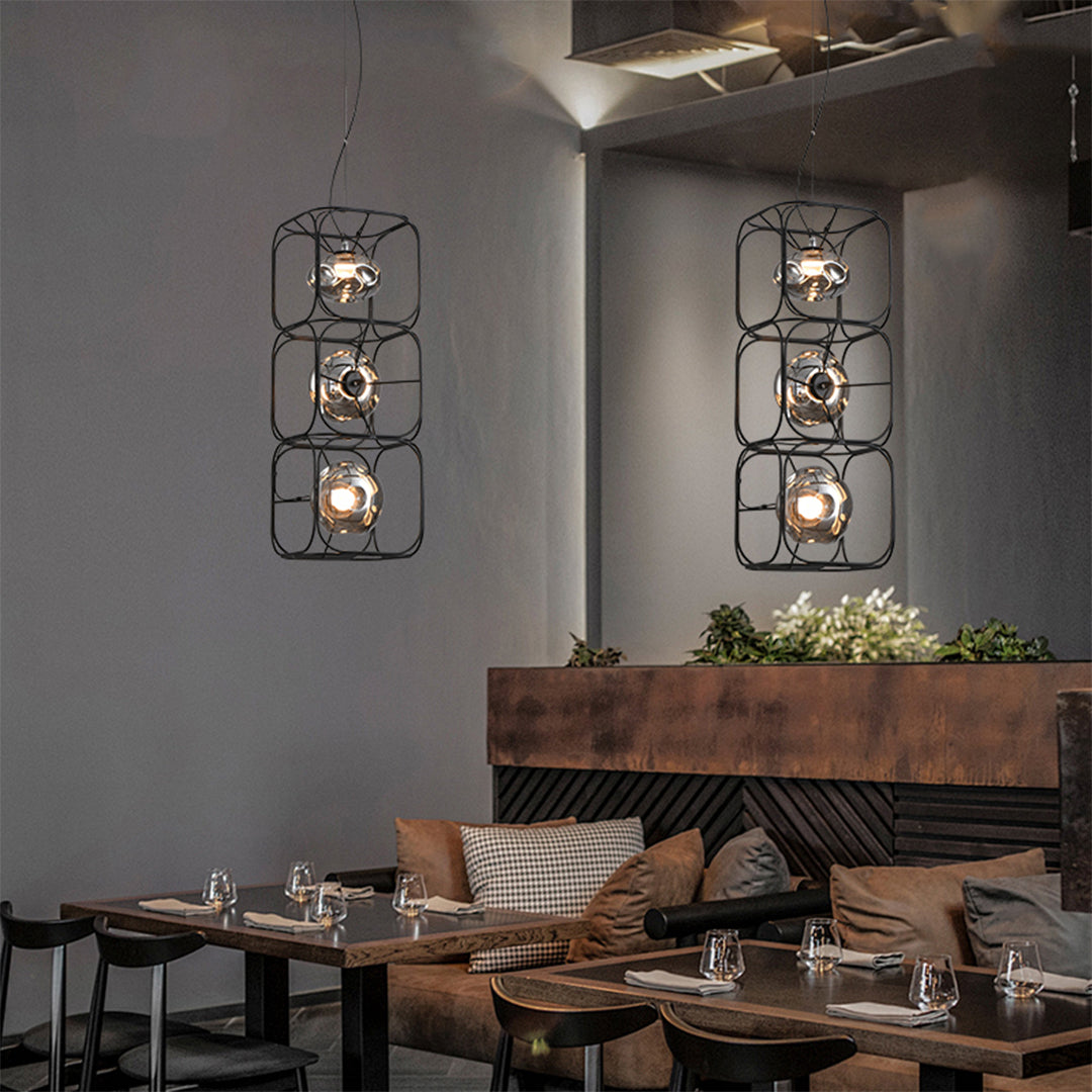 Caged Pendant Light Nordic Magic Cube LED Ceiling Light