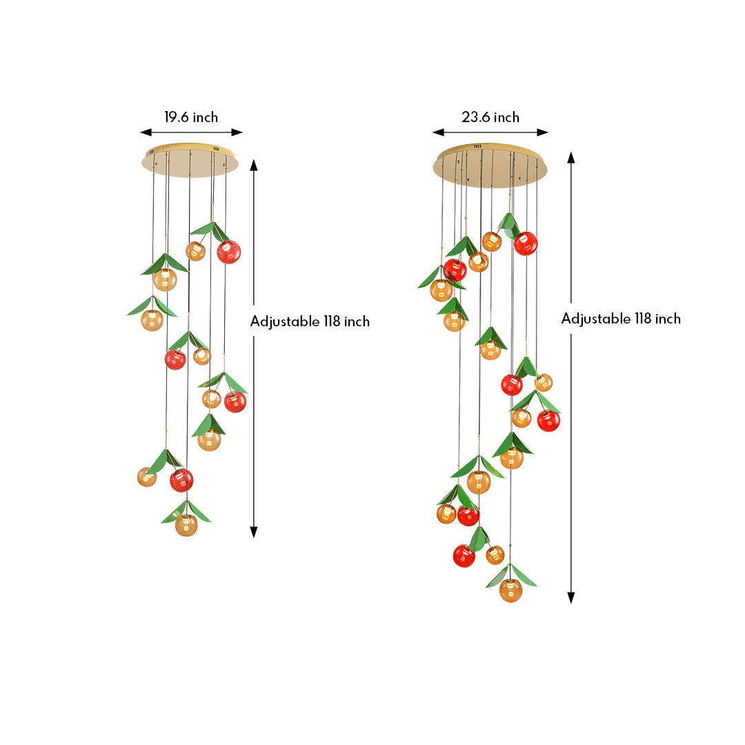 Creative Cherry LED Glass Dome Chandelier Nordic