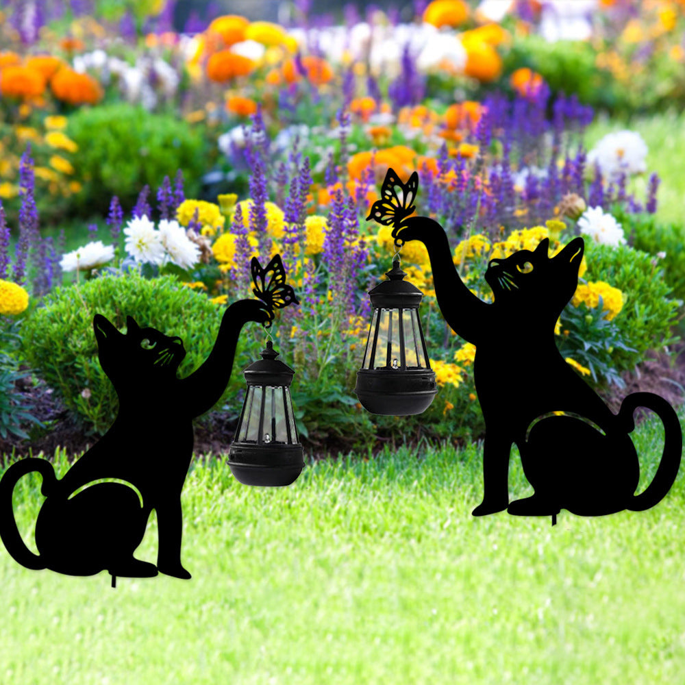 Cat Silhouette Light Iron Waterproof Smart LED Solar Light