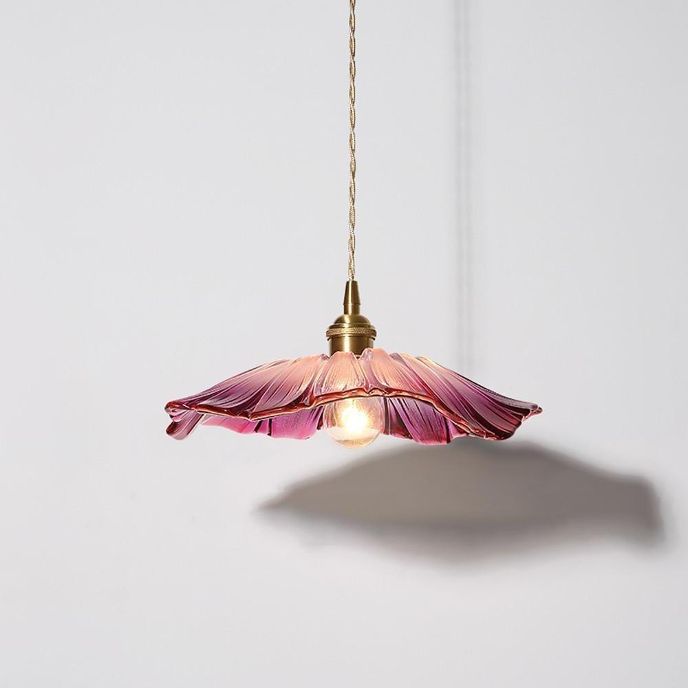 Flower Shape Glass Electroplated LED Nordic Pendant Lighting Ceiling Lights