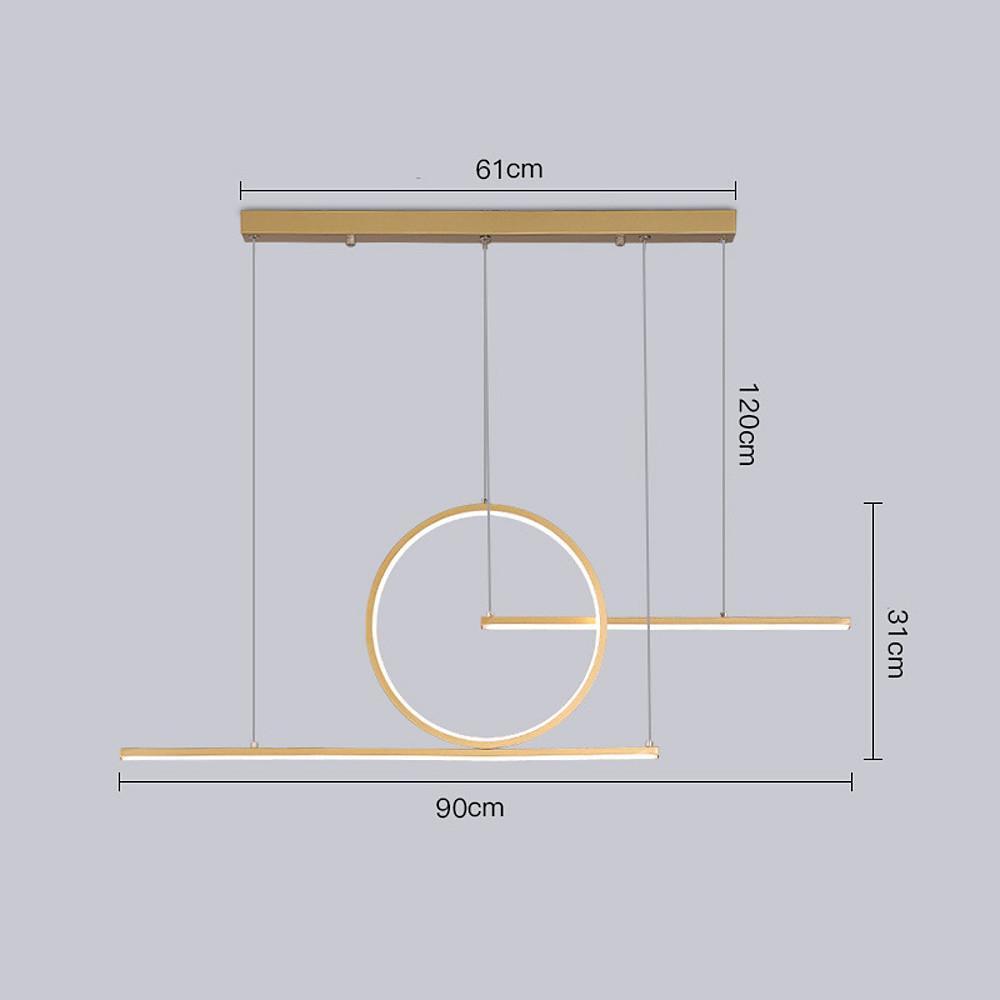 Circle Linear Design LED Modern Pendant Lighting Hanging Ceiling Lights for Dining Room