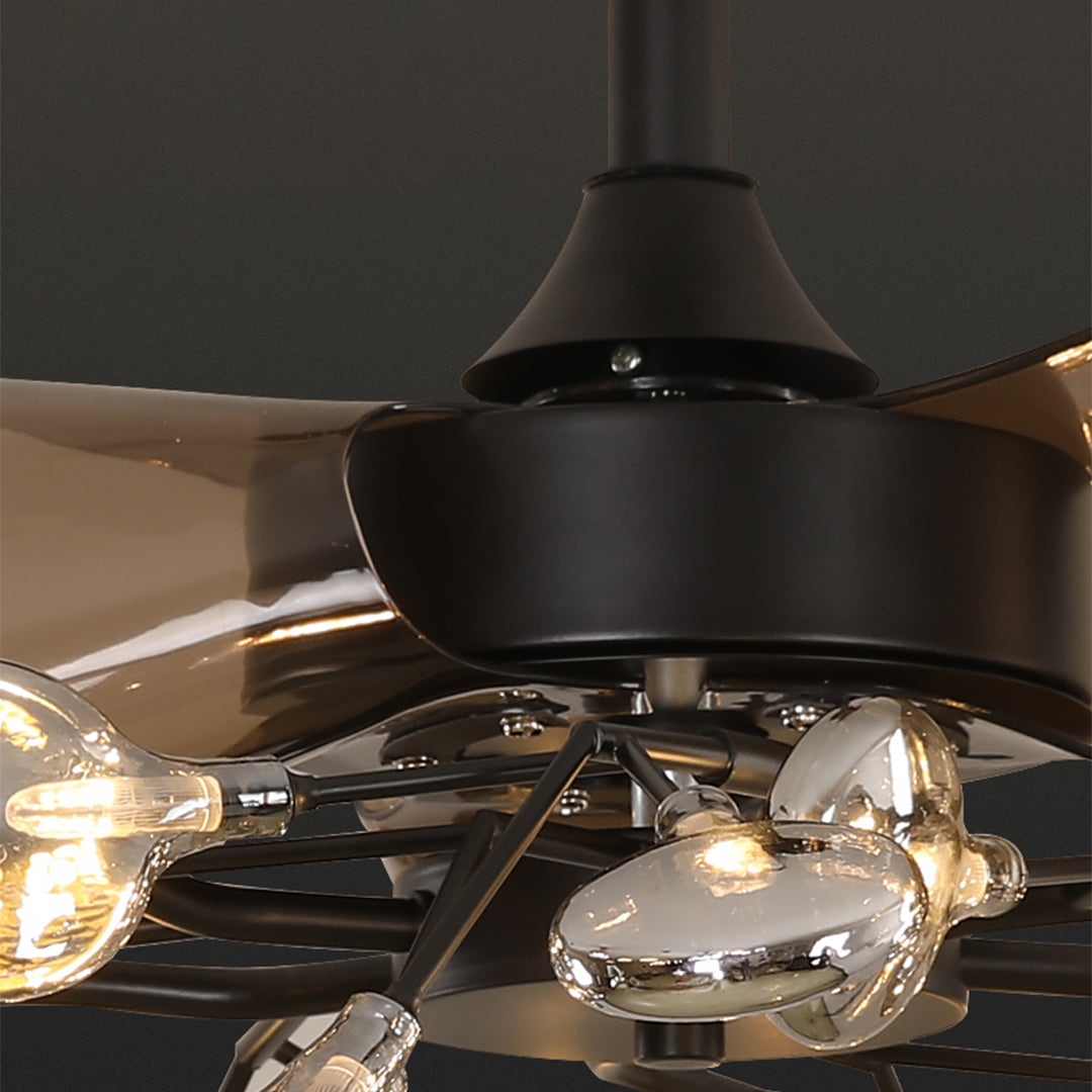 Glam Ceiling Fan with Light Minimalist Luxury Artistic Fan Lamp