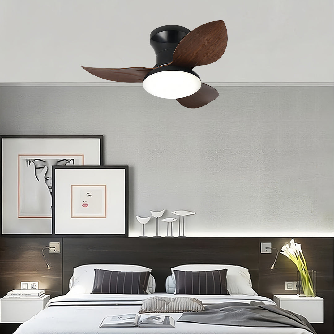 Ceiling Fan with Dimmer Light Modern Small 3-Blade and Remote Quiet