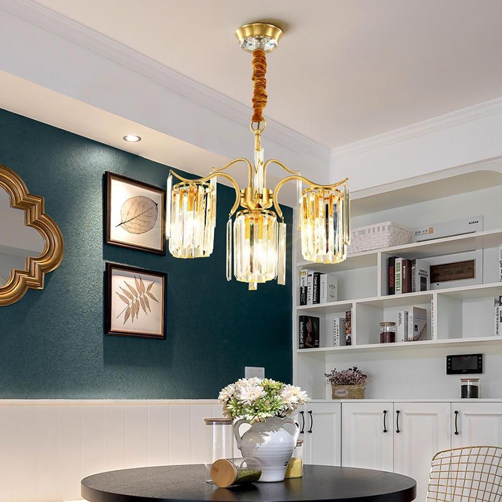 Classical Gold Chandelier Light LED Copper Glass Crystal Modern Chandeliers