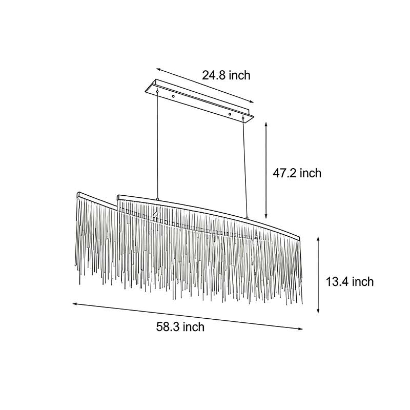 Chain Tassel Chandelier Aluminum Alloy LED Ceiling Light