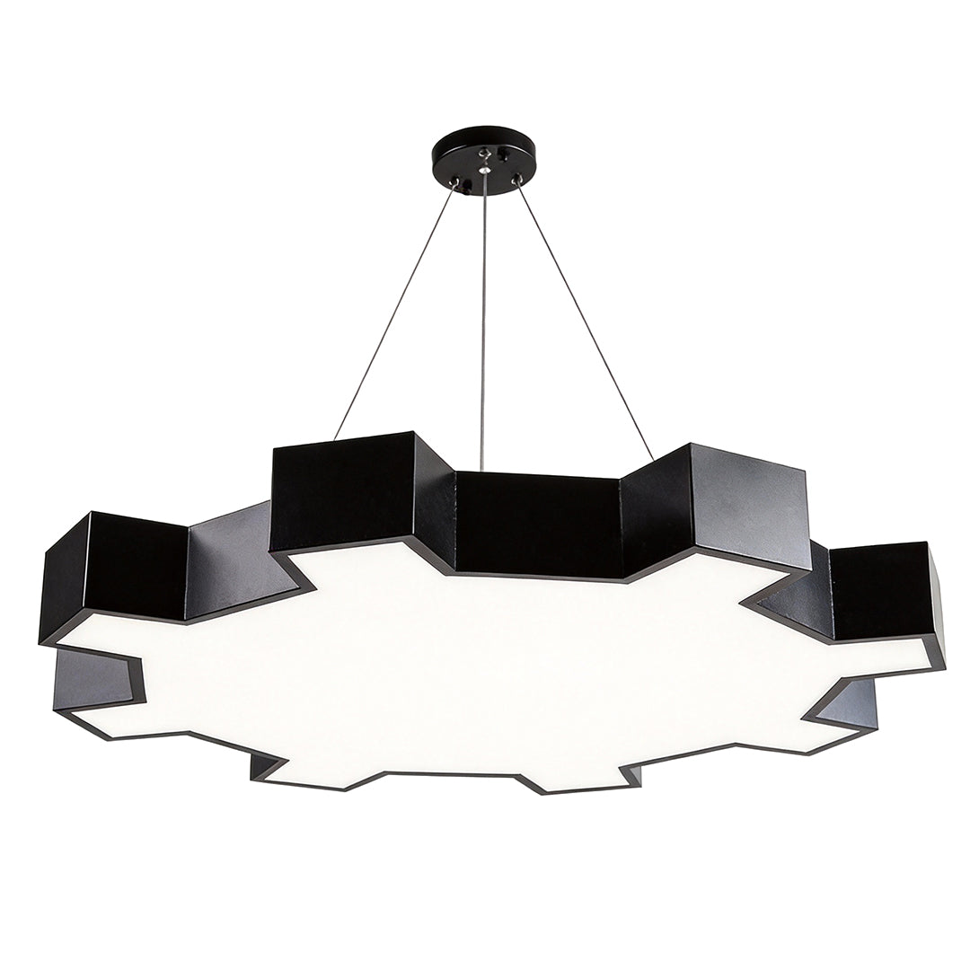 Chandelier Black Modern Industrial Gear-Shaped LED Ceiling Light