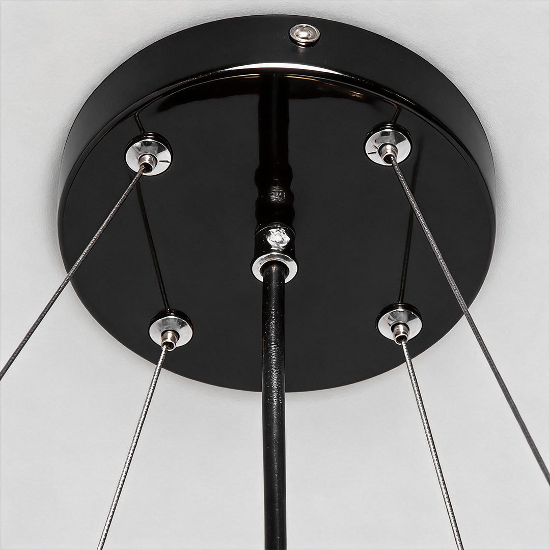 Chandelier Black Modern Industrial Gear-Shaped LED Ceiling Light