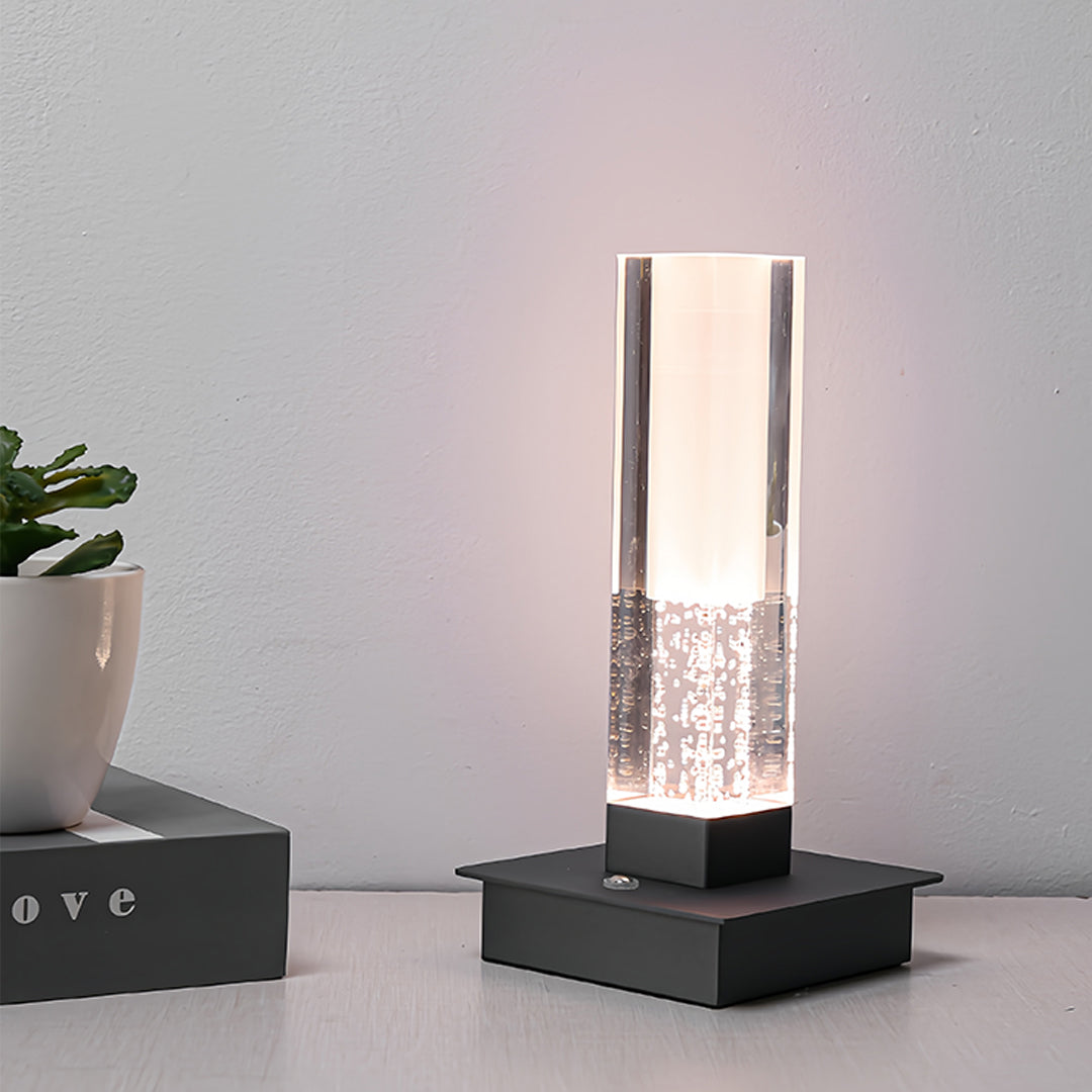 Square Table Lamp Cordless Bubble Modern Dimmable LED Nightstand Lamp