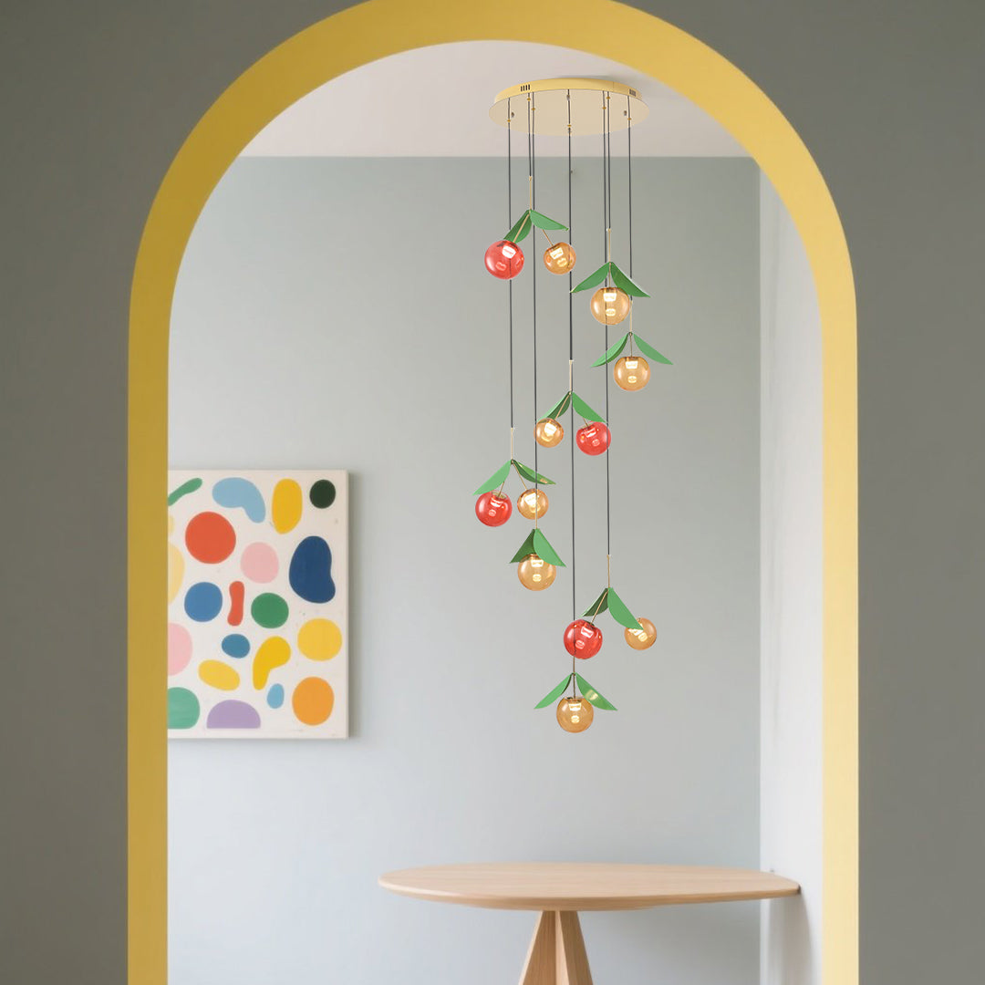 Creative Cherry LED Glass Dome Chandelier Nordic