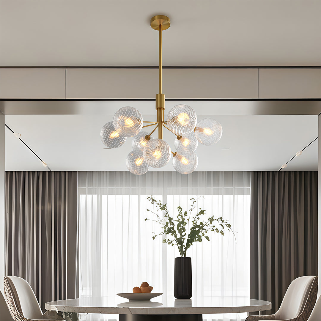 Luxury Modern Chandeliers Solid Copper Glass Ceiling Light