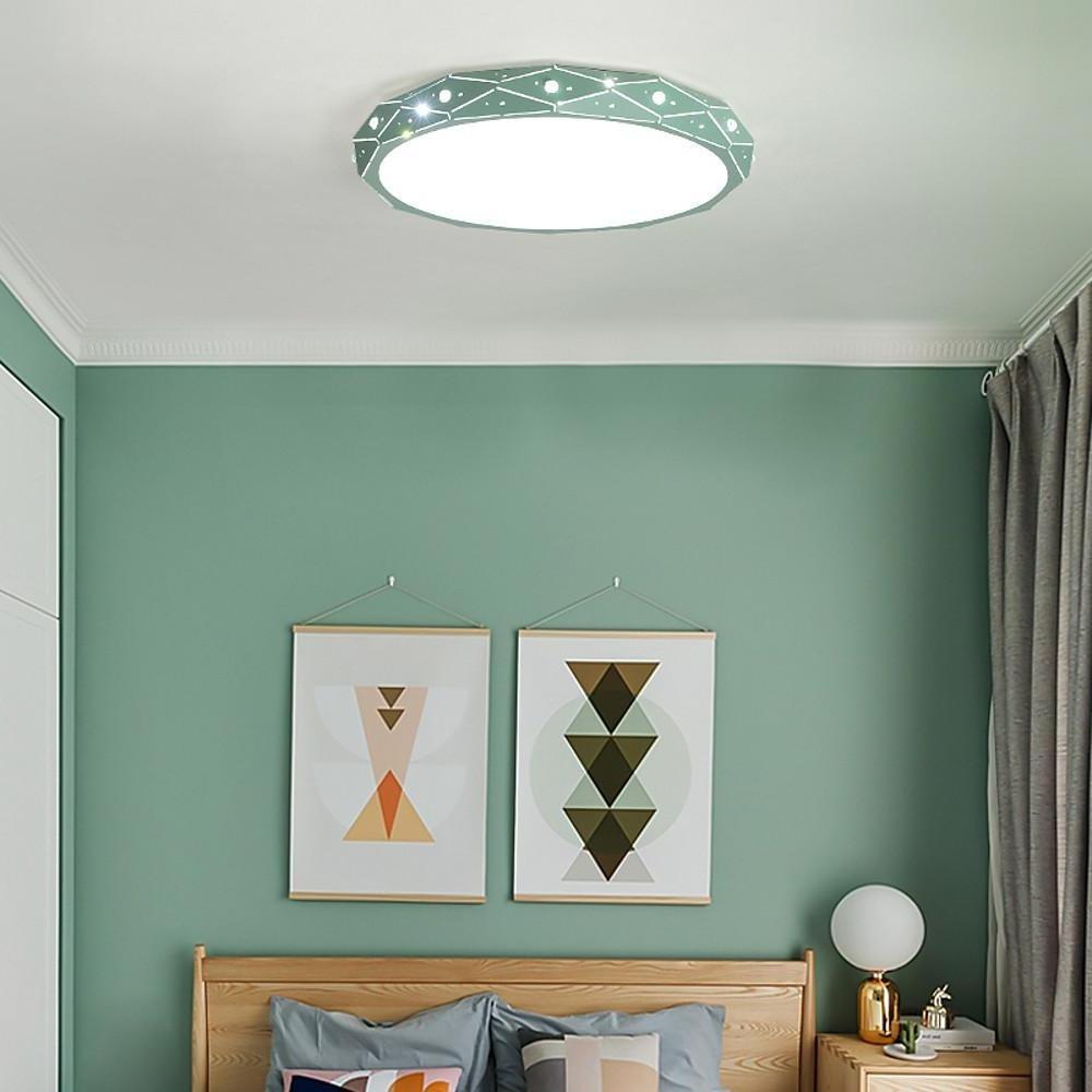 Childs Ceiling Light Round Recessed Drum LED Metal Light