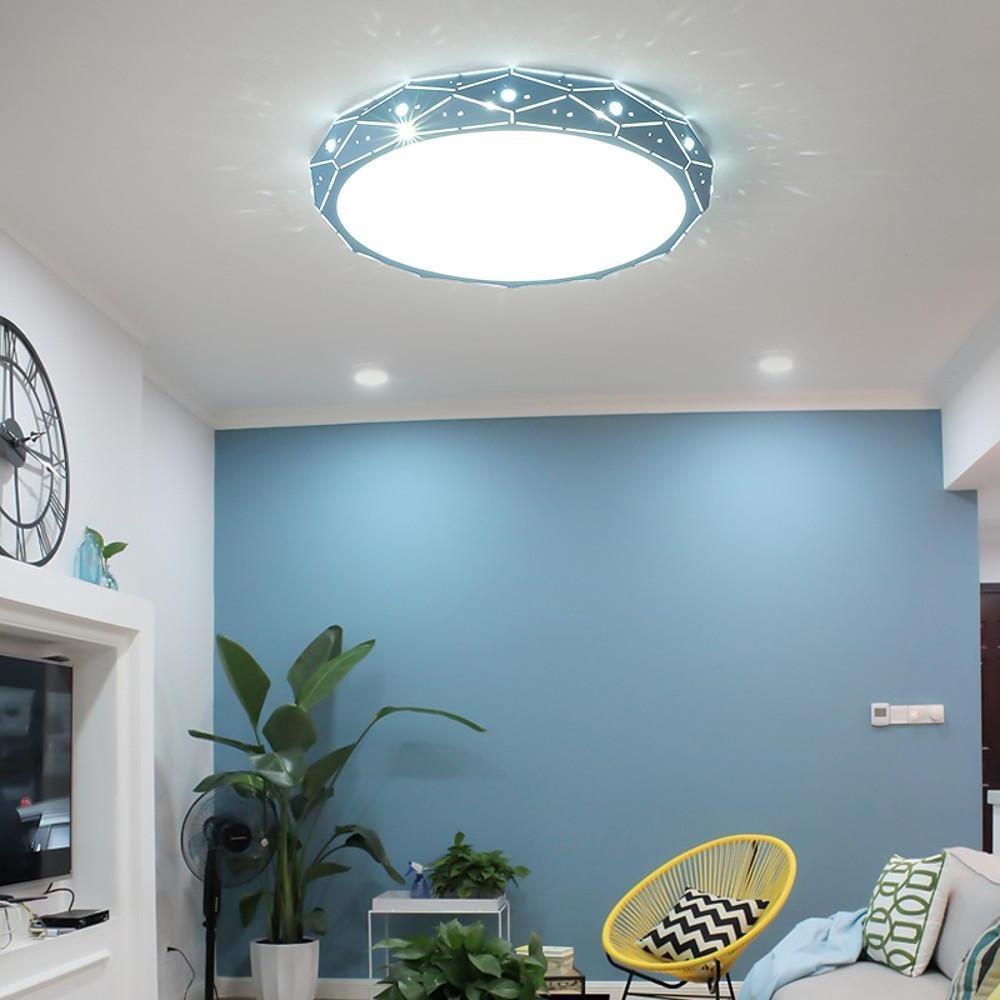 Childs Ceiling Light Round Recessed Drum LED Metal Light