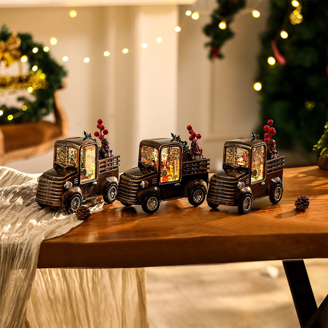 Modern Gold Table Lamp Christmas Snowfall Car Ornament Lamp