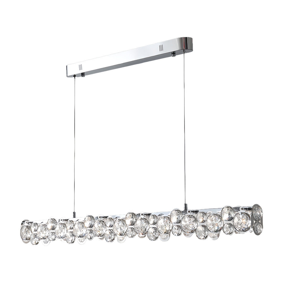 Silver Pendant Light Crystal Design Contemporary Chic Ceiling Light