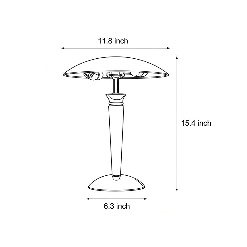 Chrome Mushroom Lamp Retro Umbrella Wooden Rod Lamp
