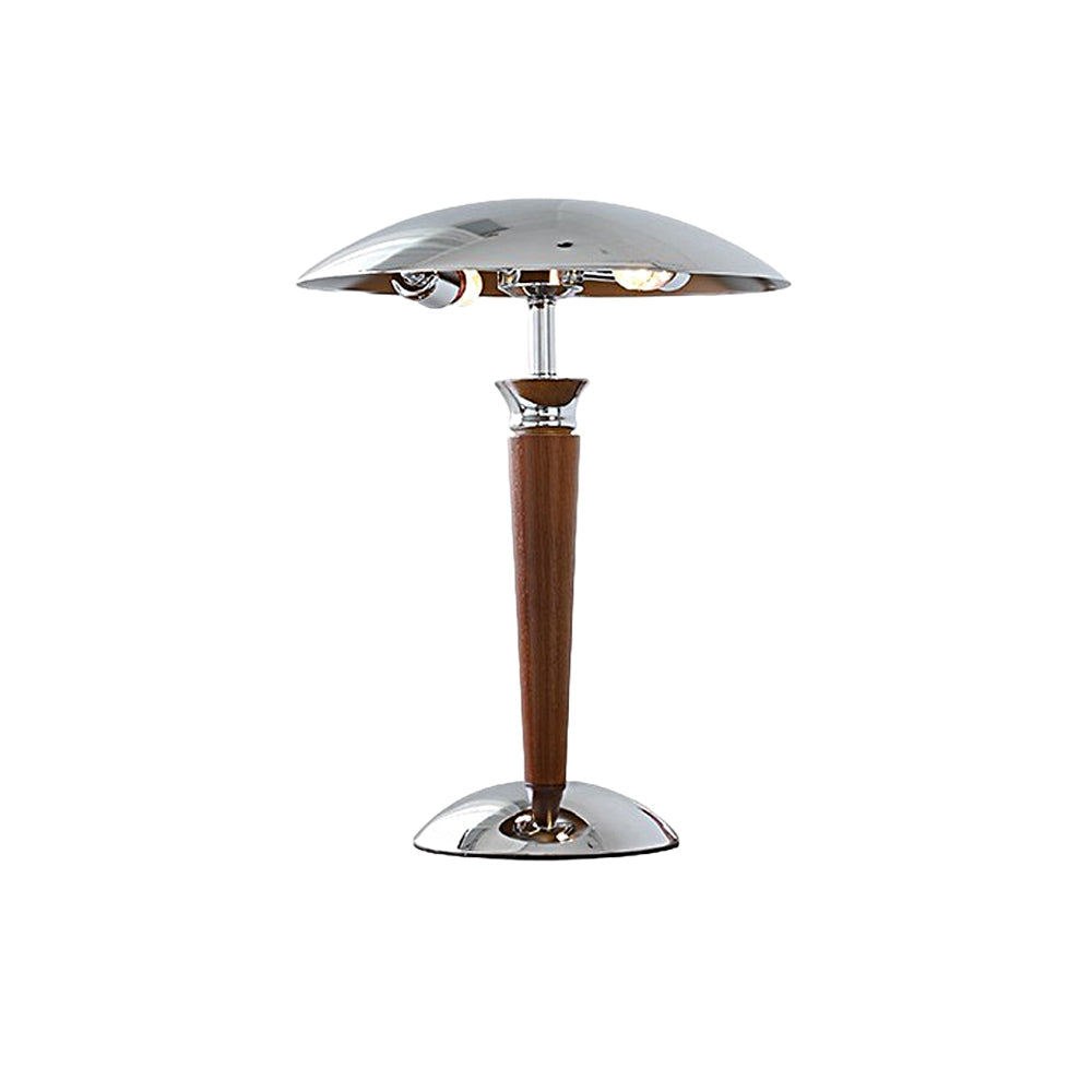 Chrome Mushroom Lamp Retro Umbrella Wooden Rod Lamp