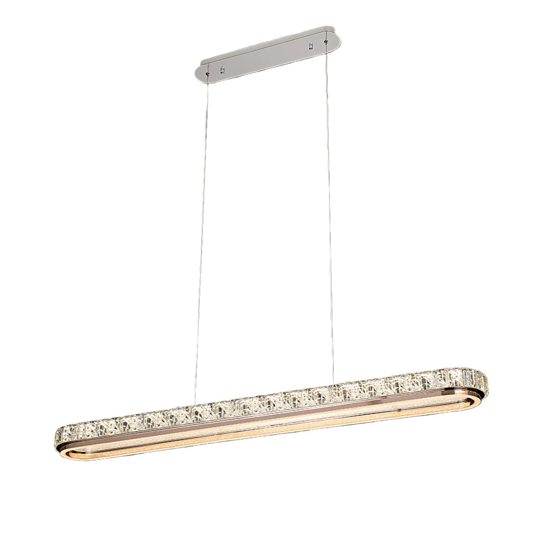 Chrome Pendant Lights Luxury Linear Crystal Ceiling Lights