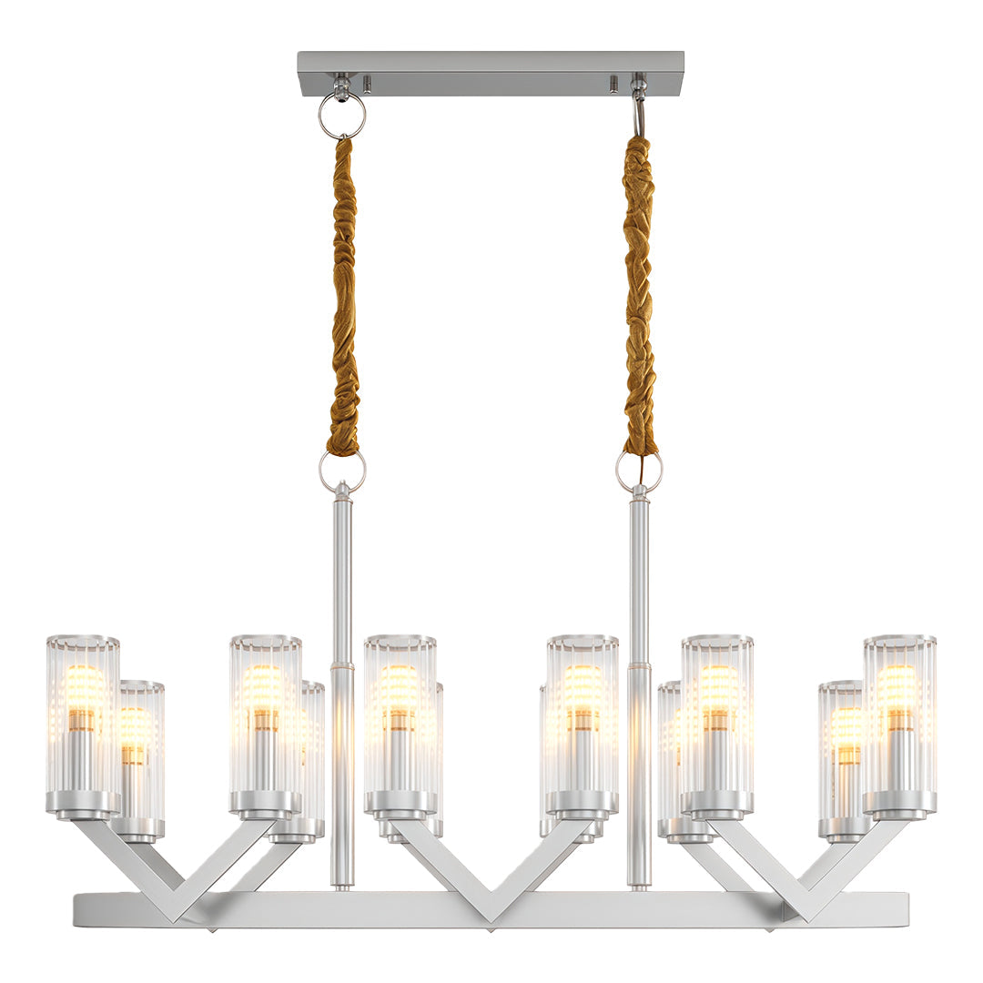 Glass Drop Chandelier High-End Luxury Copper Ceiling Light