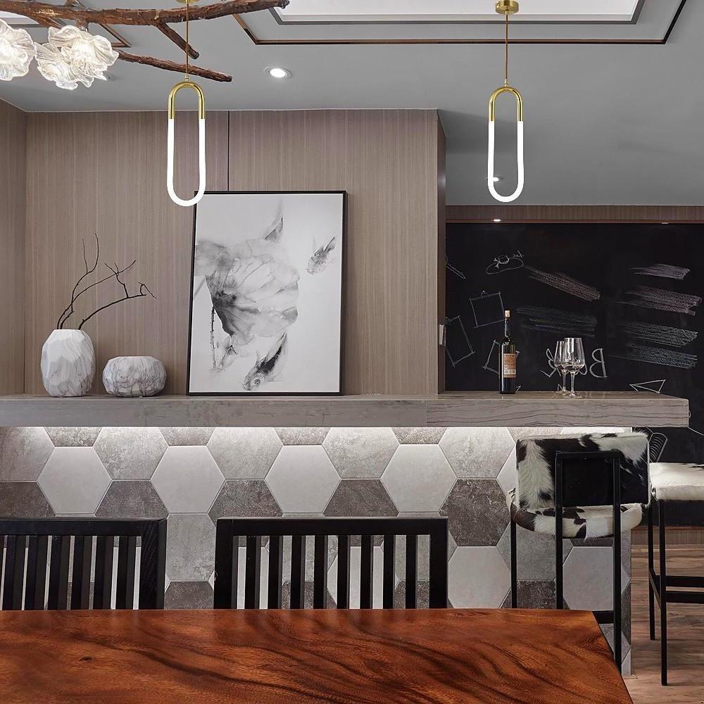 Rounded Rectangle Modern LED Ceiling Lights Hanging Lamp Pendant Light