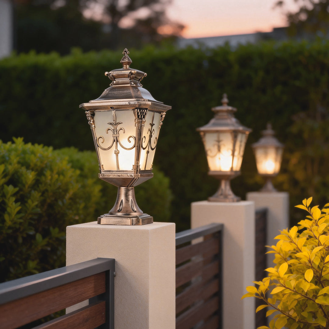 Cast Aluminum Post Light European Retro Fence Light