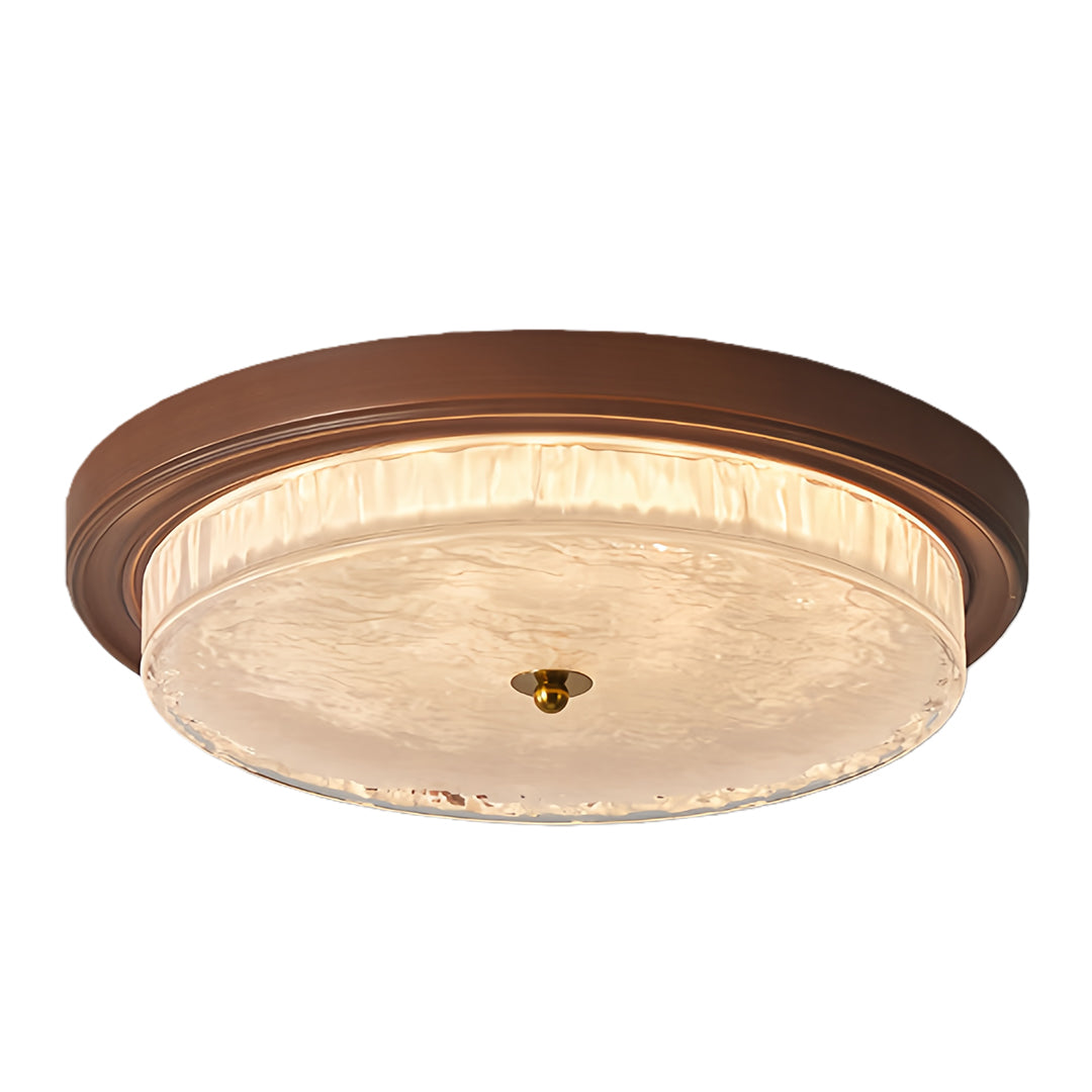 Flush Mount Dome Light American Vintage Ribbed Glass Ceiling Light