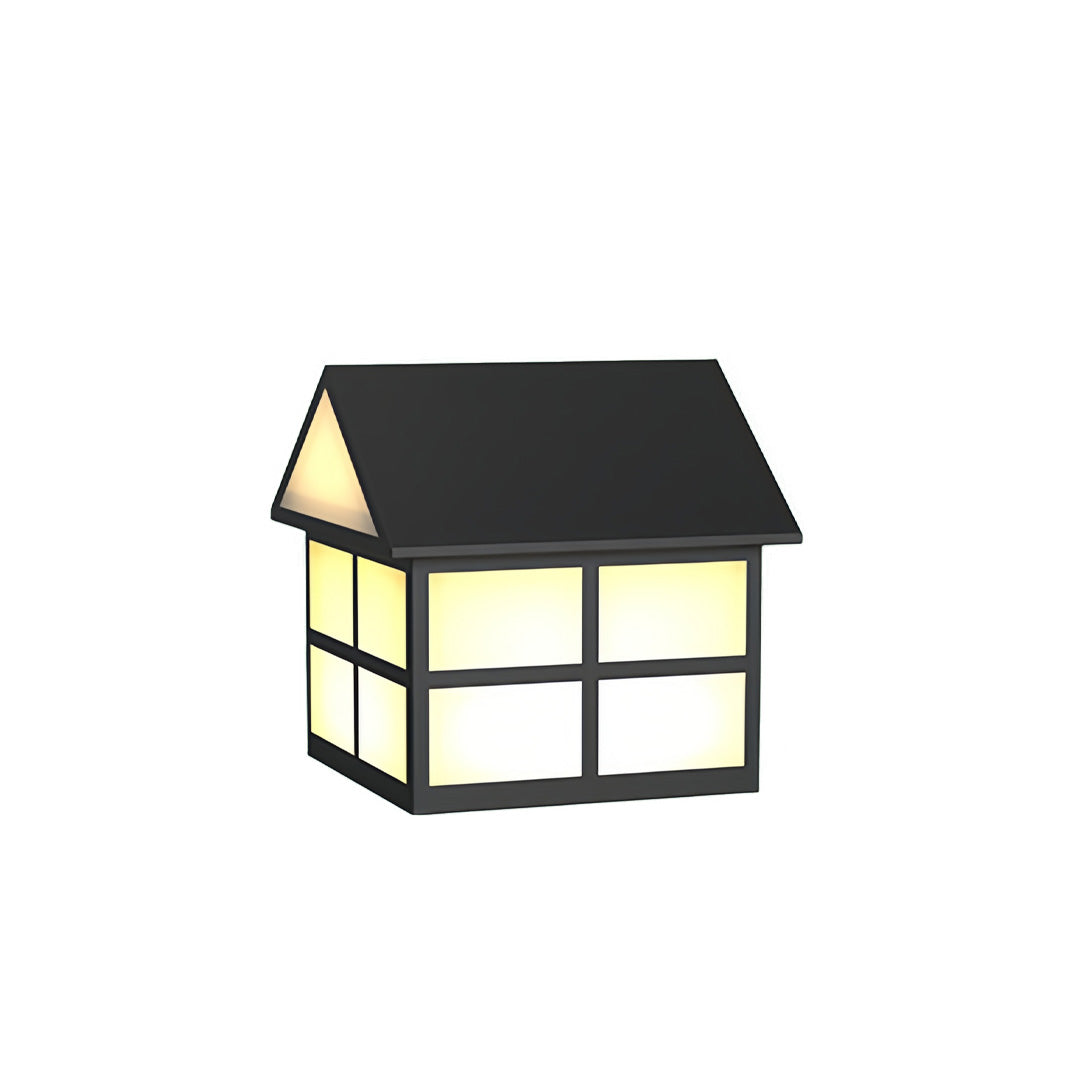 Gate Pillar Top Lights House-Shaped Outdoor Metal Light